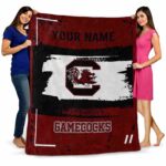 customized south carolina gamecocks paint strokes garnet white blanket best selling