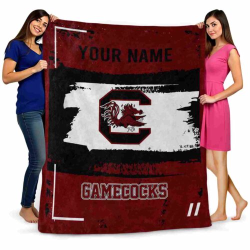 customized south carolina gamecocks paint strokes garnet white blanket fashion forward