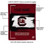 customized south carolina gamecocks paint strokes garnet white blanket best selling