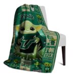 customized south florida bulls baby yoda green blanket best selling