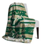 customized south florida bulls floral stripes green white blanket top rated
