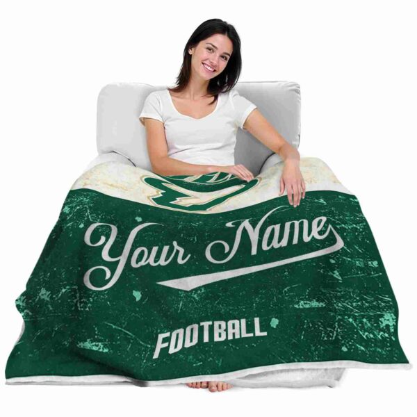 customized south florida bulls grunge texture green white blanket latest model