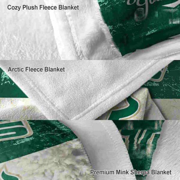 customized south florida bulls grunge texture green white blanket premium grade