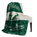 customized south florida bulls grunge texture green white blanket top rated