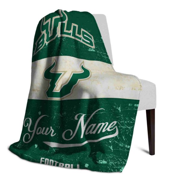customized south florida bulls grunge texture green white blanket top rated