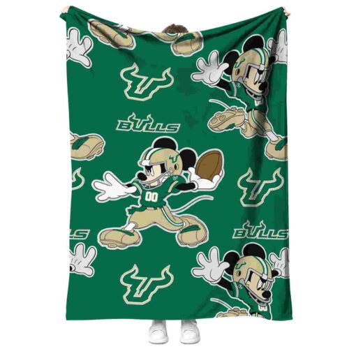 customized south florida bulls mickey green blanket best selling