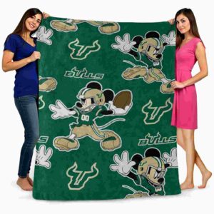 customized south florida bulls mickey green blanket fashion forward