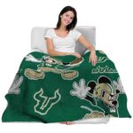 customized south florida bulls mickey green blanket latest model