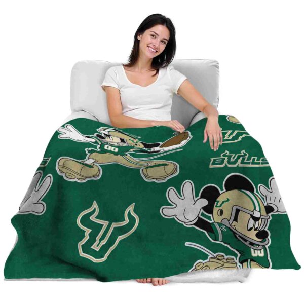 customized south florida bulls mickey green blanket latest model