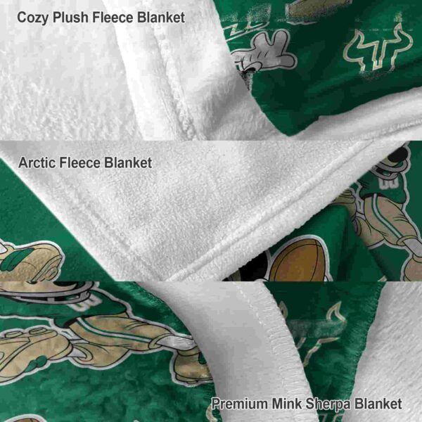 customized south florida bulls mickey green blanket premium grade