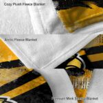 customized southern miss golden eagles grunge streaks black blanket best selling