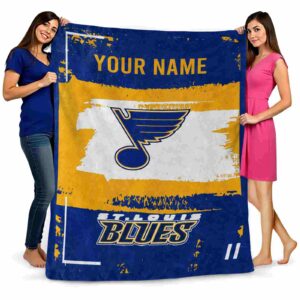 customized st louis blues paint strokes blue white blanket fashion forward