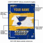 customized st louis blues paint strokes blue white blanket new arrival