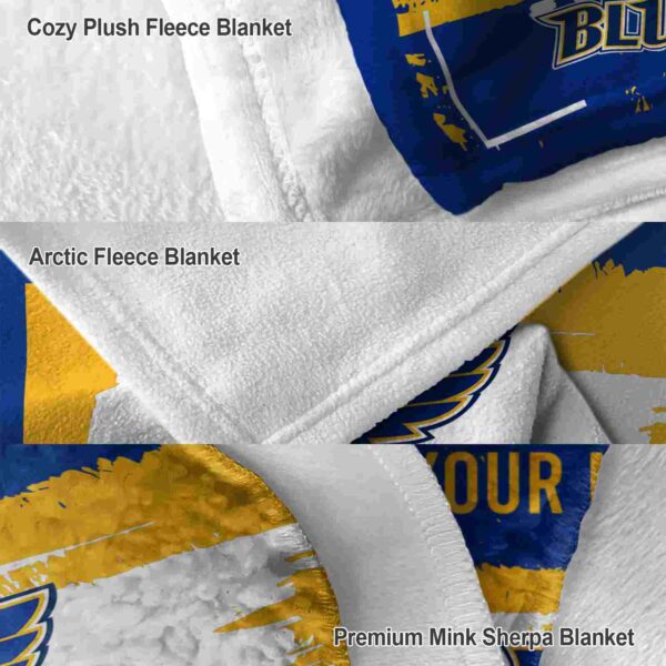customized st louis blues paint strokes blue white blanket premium grade