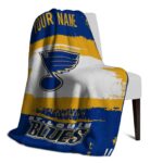 customized st louis blues paint strokes blue white blanket top rated