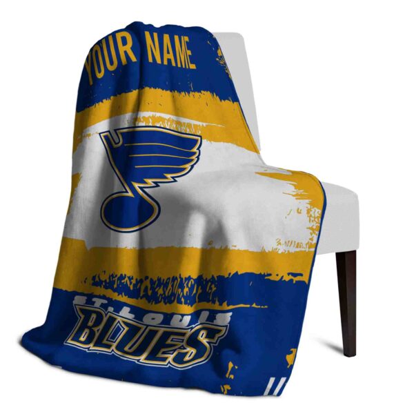 customized st louis blues paint strokes blue white blanket top rated