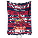 customized st louis cardinals floral stripes red white blanket best selling