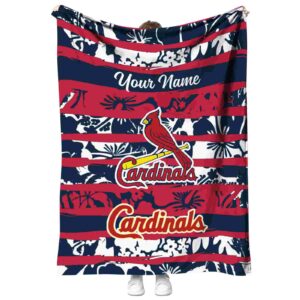 customized st louis cardinals floral stripes red white blanket best selling