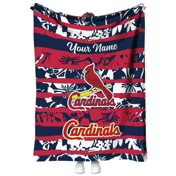 customized st louis cardinals floral stripes red white blanket best selling