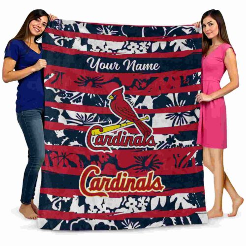 customized st louis cardinals floral stripes red white blanket fashion forward