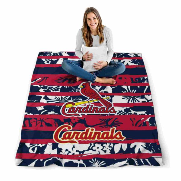 customized st louis cardinals floral stripes red white blanket high quality