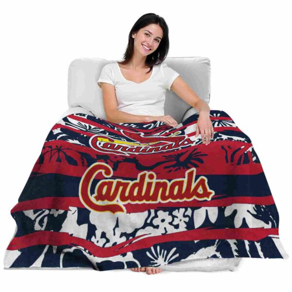 customized st louis cardinals floral stripes red white blanket latest model