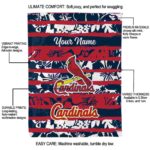 customized st louis cardinals floral stripes red white blanket new arrival