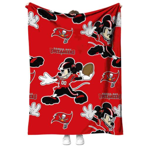 customized tampa bay buccaneers mickey red blanket best selling