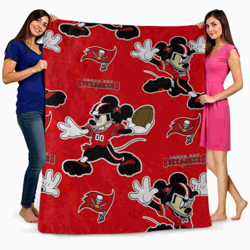 customized tampa bay buccaneers mickey red blanket fashion forward