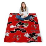 customized tampa bay buccaneers mickey red blanket best selling