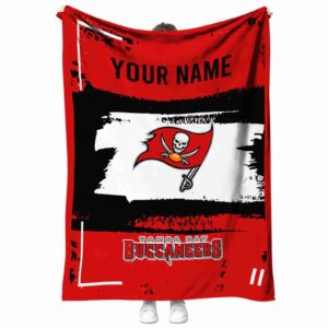 customized tampa bay buccaneers paint strokes red white blanket best selling