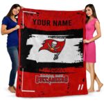 customized tampa bay buccaneers paint strokes red white blanket best selling