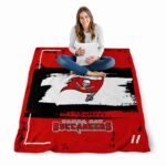 customized tampa bay buccaneers paint strokes red white blanket best selling