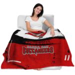 customized tampa bay buccaneers paint strokes red white blanket best selling