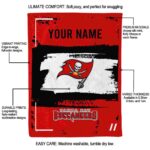 customized tampa bay buccaneers paint strokes red white blanket best selling