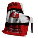 customized tampa bay buccaneers paint strokes red white blanket best selling