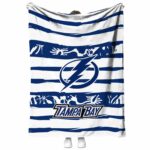 customized tampa bay lightning floral stripes blue white blanket best selling