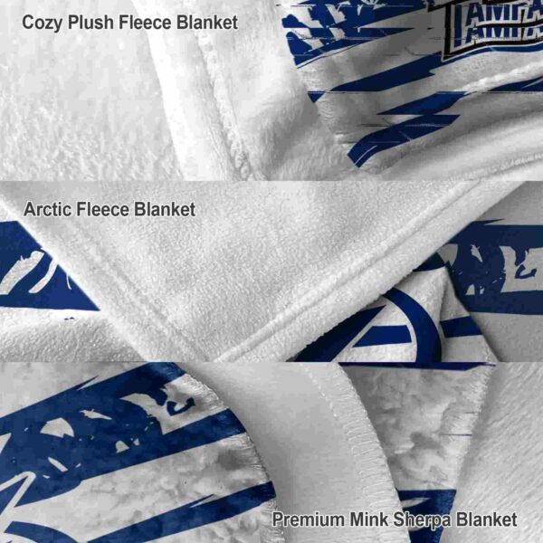customized tampa bay lightning floral stripes blue white blanket premium grade