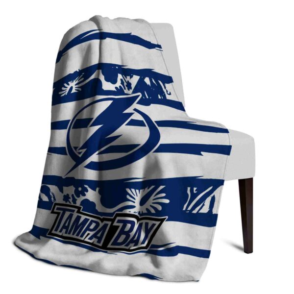 customized tampa bay lightning floral stripes blue white blanket top rated