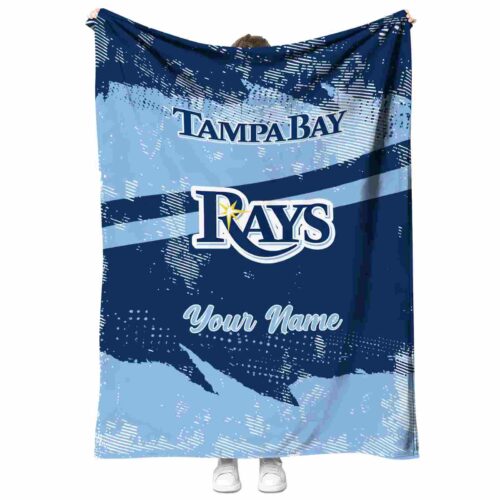 customized tampa bay rays grunge streaks navy blanket best selling