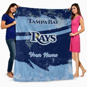 customized tampa bay rays grunge streaks navy blanket fashion forward