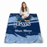 customized tampa bay rays grunge streaks navy blanket best selling