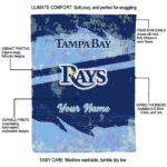 customized tampa bay rays grunge streaks navy blanket best selling