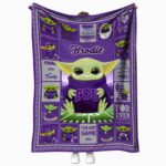 customized tcu horned frogs baby yoda purple blanket best selling