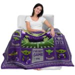 customized tcu horned frogs baby yoda purple blanket best selling