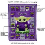 customized tcu horned frogs baby yoda purple blanket best selling