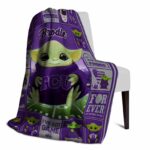 customized tcu horned frogs baby yoda purple blanket best selling