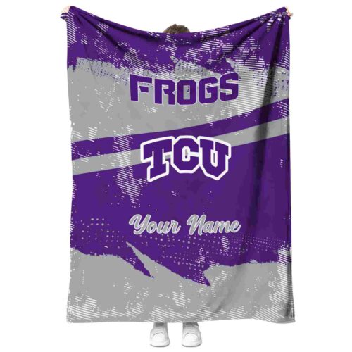 customized tcu horned frogs grunge streaks purple blanket best selling