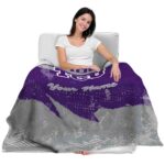 customized tcu horned frogs grunge streaks purple blanket best selling