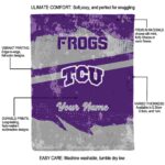 customized tcu horned frogs grunge streaks purple blanket best selling